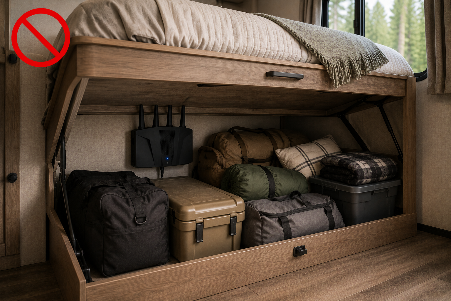 Router under bed